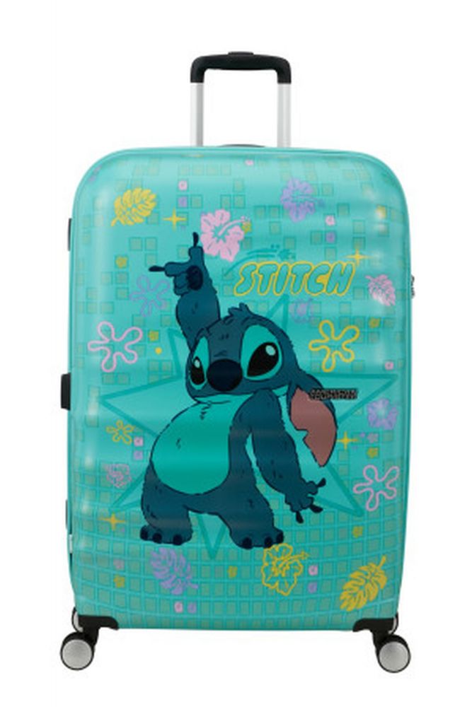 American Tourister Wavebreaker Disney Spinner 77/28 Tsa Disney Fl Stitch Flower #1