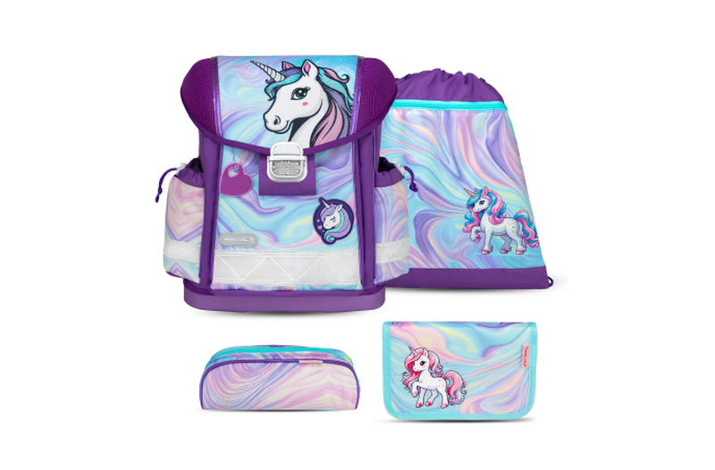 Belmil Classy ergonomisches Schulranzen-Set 4-teilig Einhorn
                                             