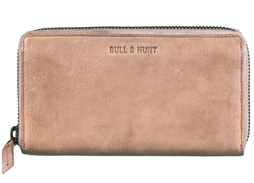 Bull Hunt Large Zip Wallet-Powder #1