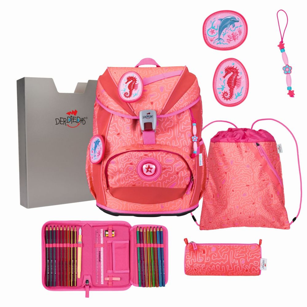 DerDieDas ErgoFlex Light Superflash Set Schulranzenset Coral Reef #1