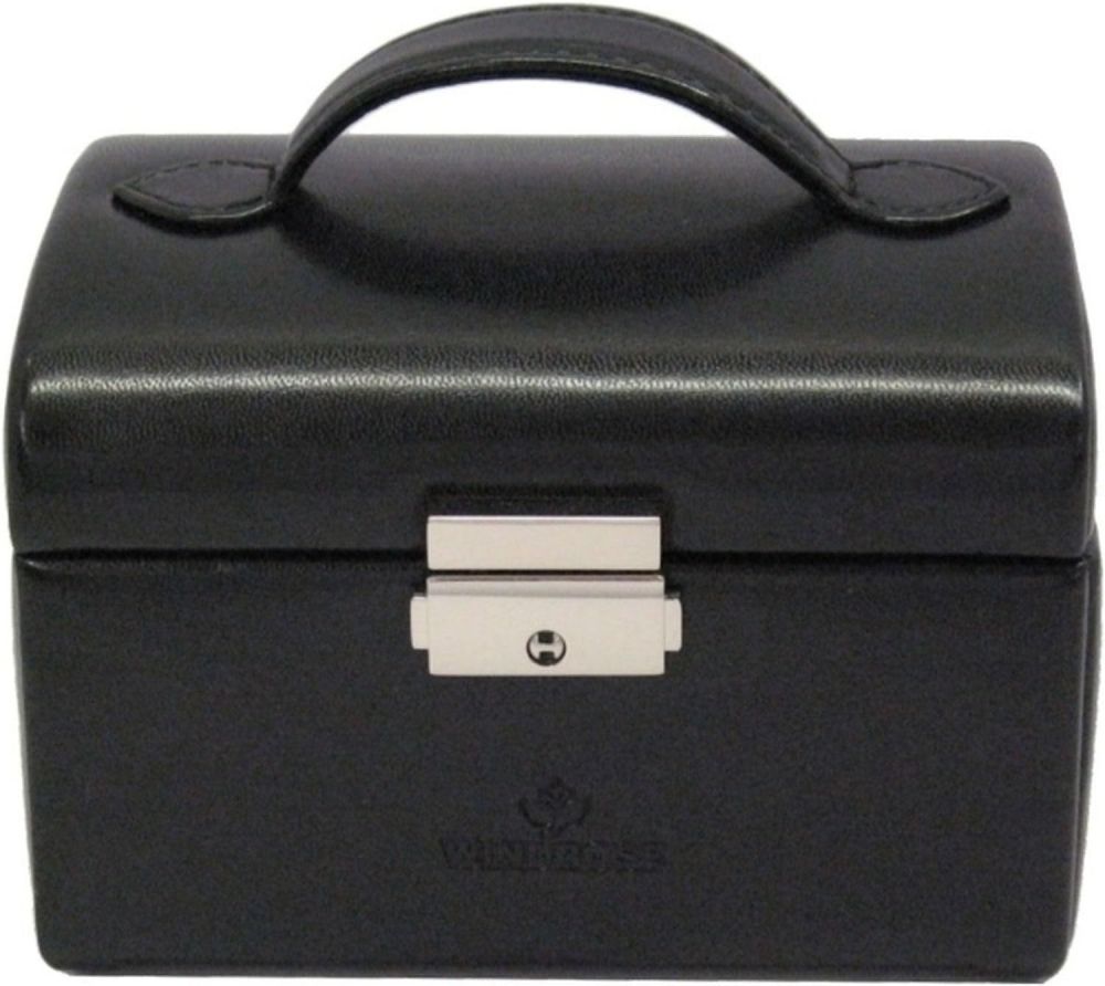 Windrose Schmuckkoffer Klein Merino Schwarz #1