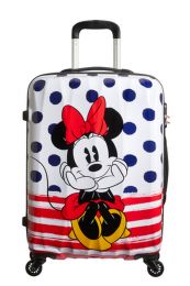 American Tourister Disney Legends Spinner 65 Alfatwist Minnie Blue Dots