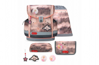 Belmil Classy Plus Schulranzen-Set 5-teilig "Rose Ballet" mit Brustgurt, Magnetverschluss, Patch Set 3 Stück Rose Ballet