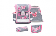 Belmil Classy ergonomisches Schulranzen-Set 4-teilig Schmetterling