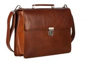 Leonard Heyden Cambridge Aktenmappe 2 Fächer Cognac
