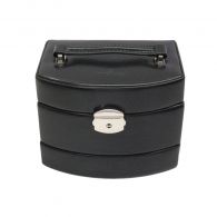 Windrose Automatik-Schmuckkoffer Merino Schwarz