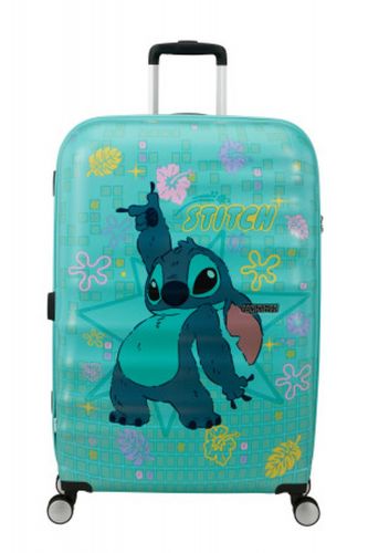 American Tourister Wavebreaker Disney Spinner 77/28 Tsa Disney Fl Stitch Flower 