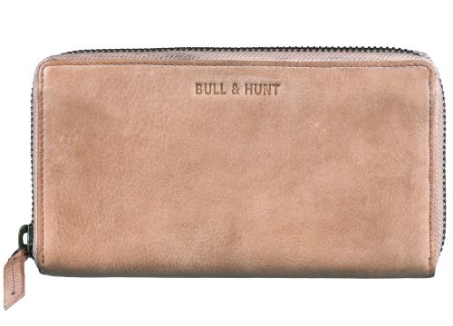 Bull Hunt Large Zip Wallet-Powder 
