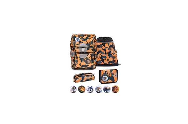 Belmil Motion Schulranzenset Orange Camouflage
                                                    