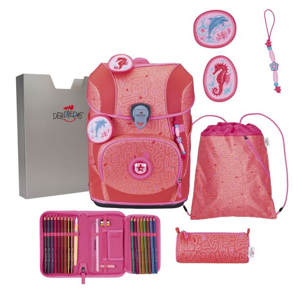 DerDieDas ErgoFlex Tiny Superflash Set Schulranzenset Coral Reef #1