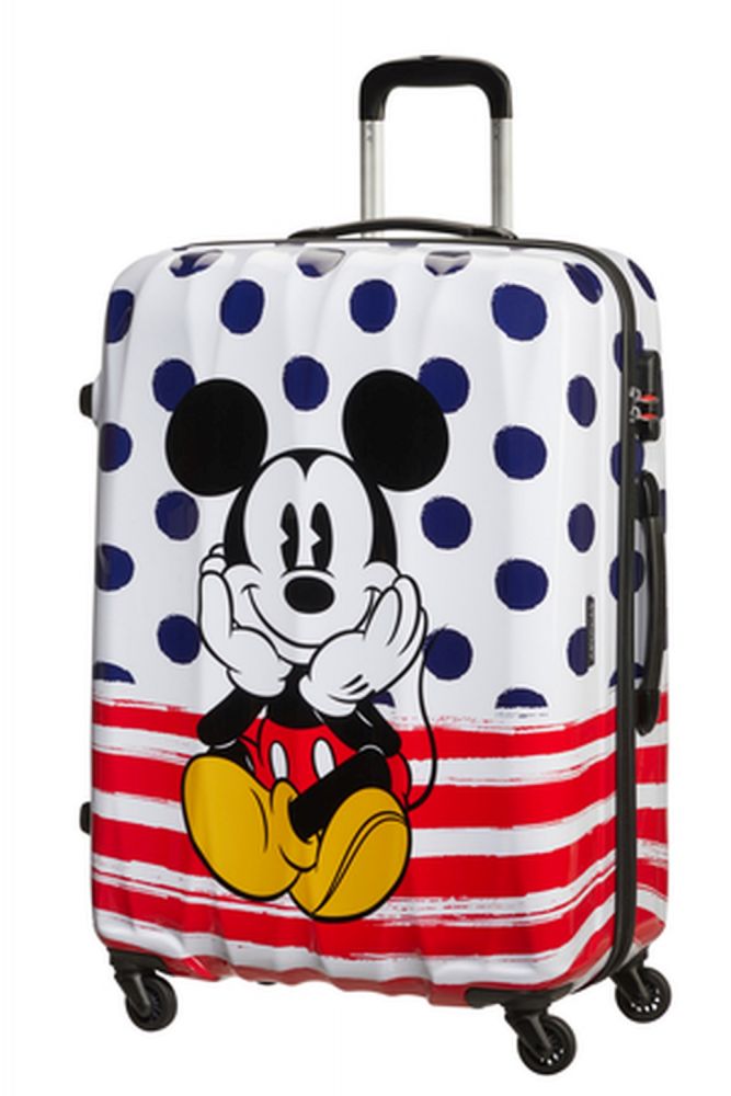 American Tourister Disney Legends Spinner 75 Alfatwist Mickey Blue Dots #2