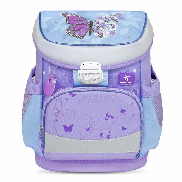 Belmil Mini-Fit Schulranzenset Purple Blue Butterfly #2