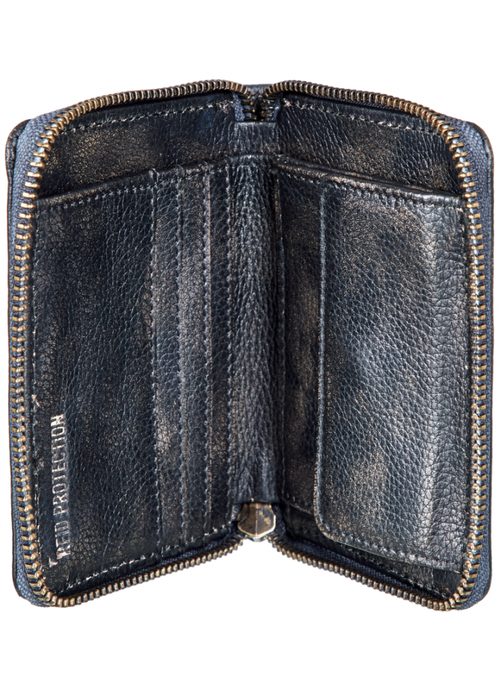 Bull Hunt Midi Zip Wallet-Black #3